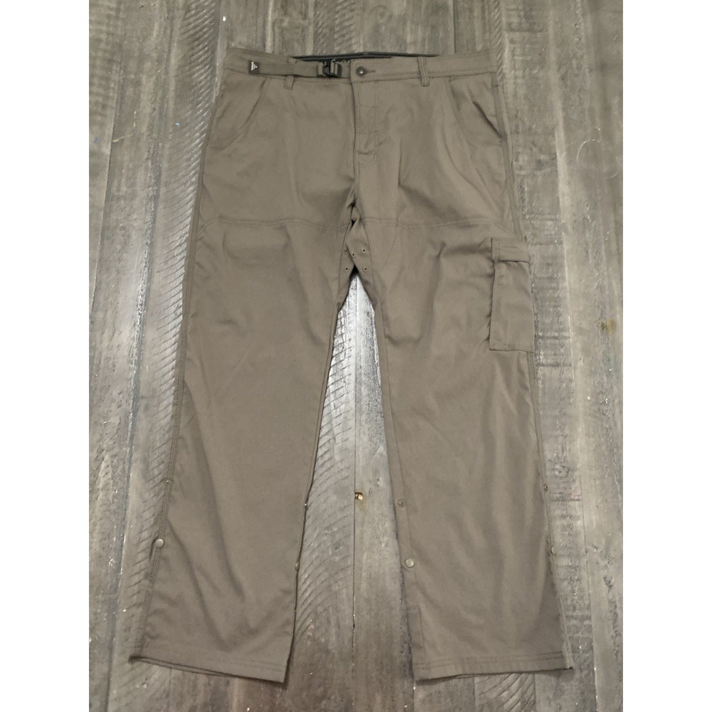 Prana Zion Cargo Pants Mens 38x30 Military Green Stretch UPF 50 Outdoor Hiking